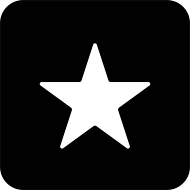 Favori 2 Siyah Kare Vektör Simgesi, UI UX tasarımı için basit çizgi vektörü. Web sitesi ve mobil uygulama arayüzü ve navigasyon düğmesi simgesi