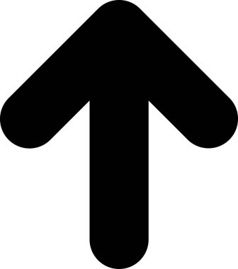 Vektör Simgesi: Yukarı Ok, UI UX tasarımı için basit çizgi vektörü. Web sitesi ve mobil uygulama arayüzü ve navigasyon düğmesi simgesi