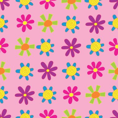 Çapraz çiçek desenli komik pastel pembe arka plan kusursuz bir tekrarlama kalıbı yaratır. El sanatları projeleri, ambalaj ve ürün tasarımı, dekor projeleri, kumaş & tekstil baskısı ve daha fazlası için mükemmel.