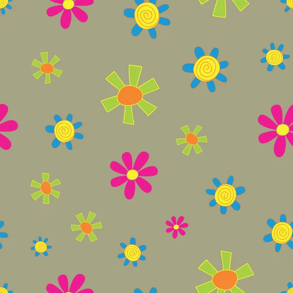 Doodle Gökkuşağı Çalı Çiçekleri Kusursuz Tekrarı Modelinde. El sanatları projeleri, ambalaj ve ürün tasarımı, dekor projeleri, kumaş & tekstil baskısı ve daha fazlası için mükemmel.