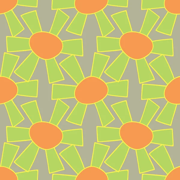 Kusursuz Tekrarı Olan Parlak Güneşli Çiçekler. El sanatları projeleri, ambalaj ve ürün tasarımı, dekor projeleri, kumaş & tekstil baskısı ve daha fazlası için mükemmel.