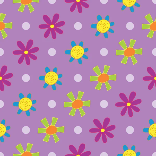 Διαγώνια Polka Κουκκίδες Floral Σχεδιασμό Δημιουργεί Μια Απρόσκοπτη Επανάληψη Μοτίβο — Φωτογραφία Αρχείου