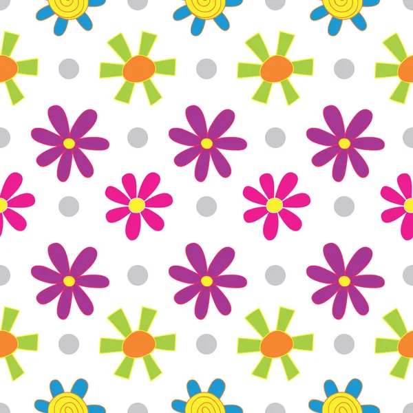 Puantiyeli çiçek deseni kusursuz bir tekrarlama deseni yaratır. El sanatları projeleri, ambalaj ve ürün tasarımı, dekor projeleri, kumaş & tekstil baskısı ve daha fazlası için mükemmel.