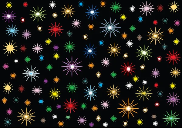 Fondo Pantalla Con Colores Estrellas Formas Sobre Fondo Nocturno Fondo — Vector de stock