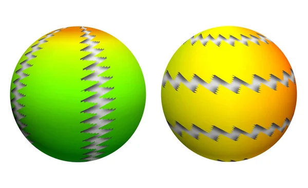 3Dパターン化された風船のシンボルで設定された画像 白い背景に2つの抽象的なアイコンのイラスト — ストック写真