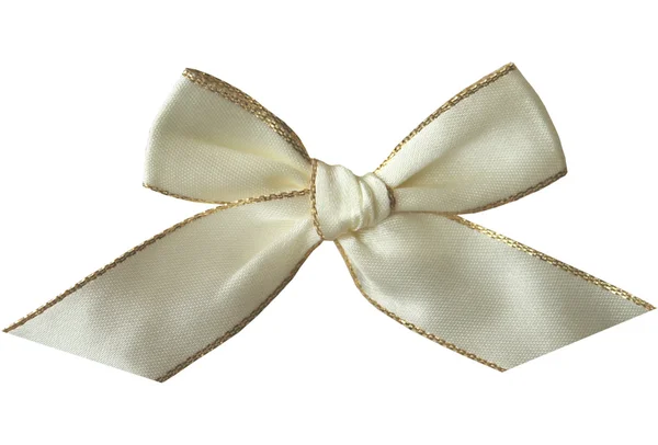 Cream Ribbon in Roll on White Stock Photo - Image of satin