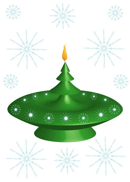 Joyeux Noël cadlestick vert — Image vectorielle