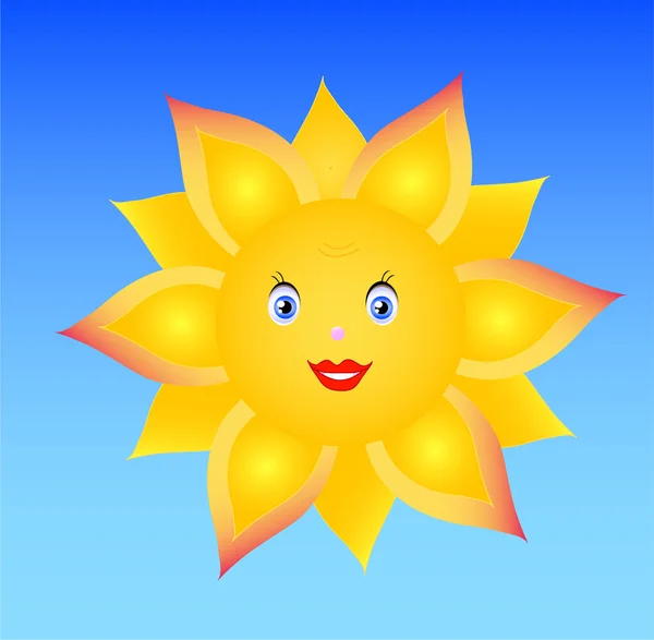 Zon, zonnebloem — Stockvector