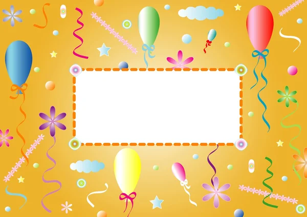 Tarjeta postal de fiesta para niños multicolores — Vector de stock