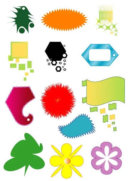 Collection crop shapes — Stock Vector