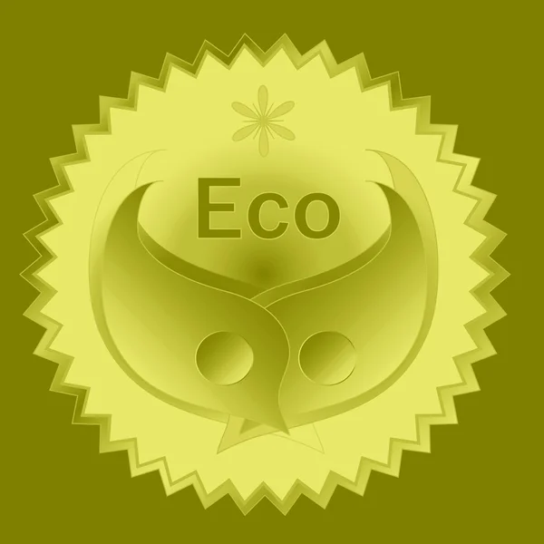 Dekoratives Etikett für ökologisches Themenformat — Stockfoto