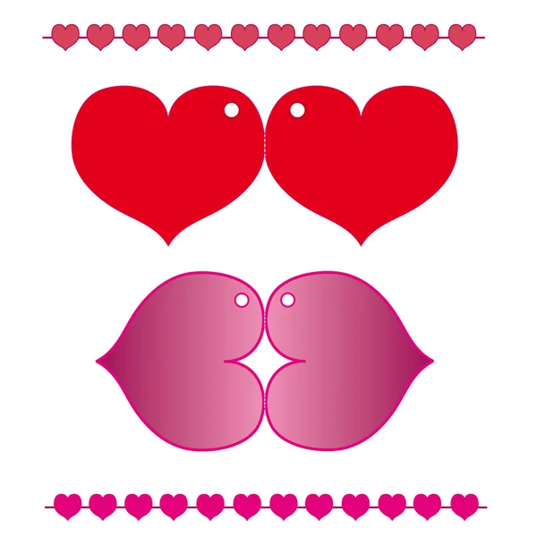 Establecer corazones — Vector de stock