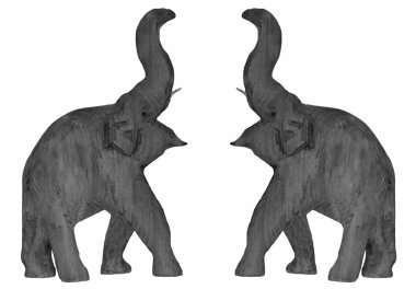 Two Wooden Elephants clipart