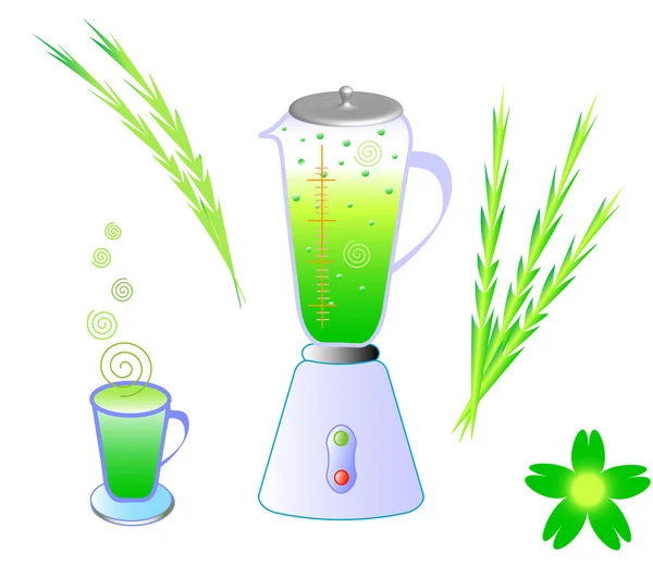 Mélangeur, cocktail de légumes — Image vectorielle