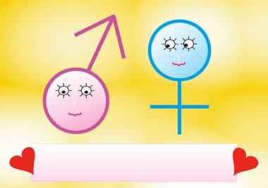 Illustration male and female symbols. clipart