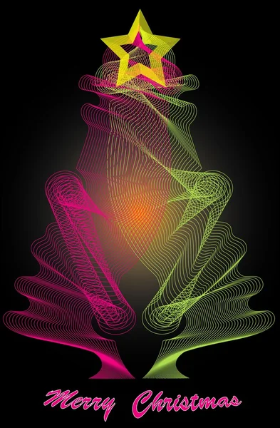Abstract tree Merry Christmas — Stock Vector