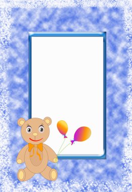 Boz ayı ile mavi çerçeve