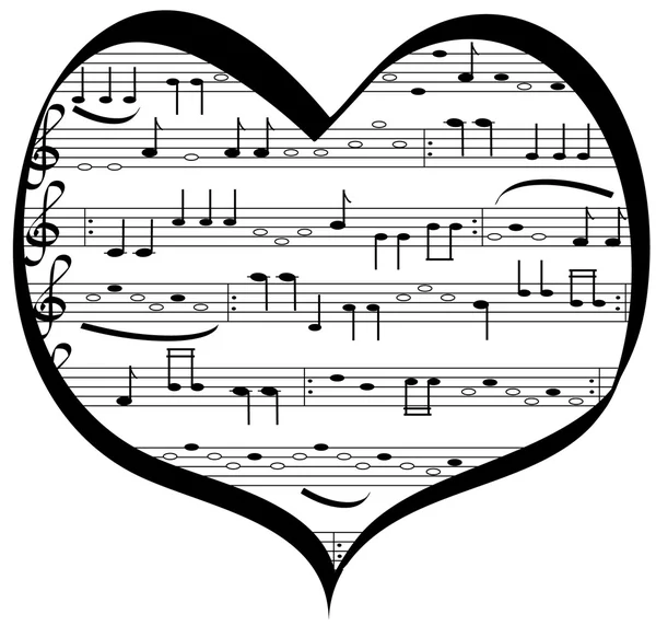 Music lovers heart — Stock Vector