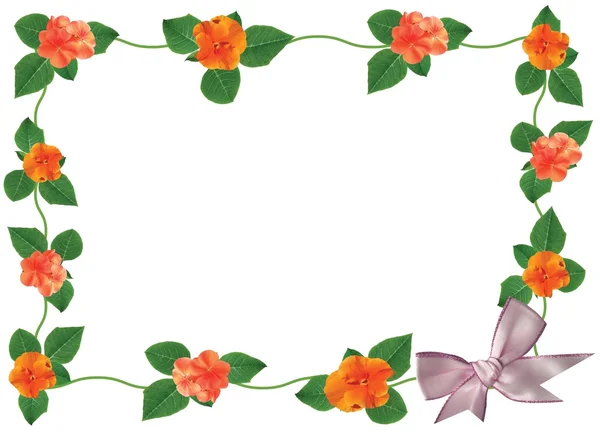 Cartão postal com moldura floral — Fotografia de Stock