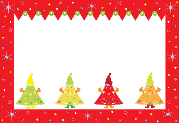 Feliz postal de Navidad — Vector de stock