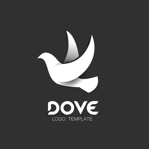 Dove Icon Logo Template — Stock Vector