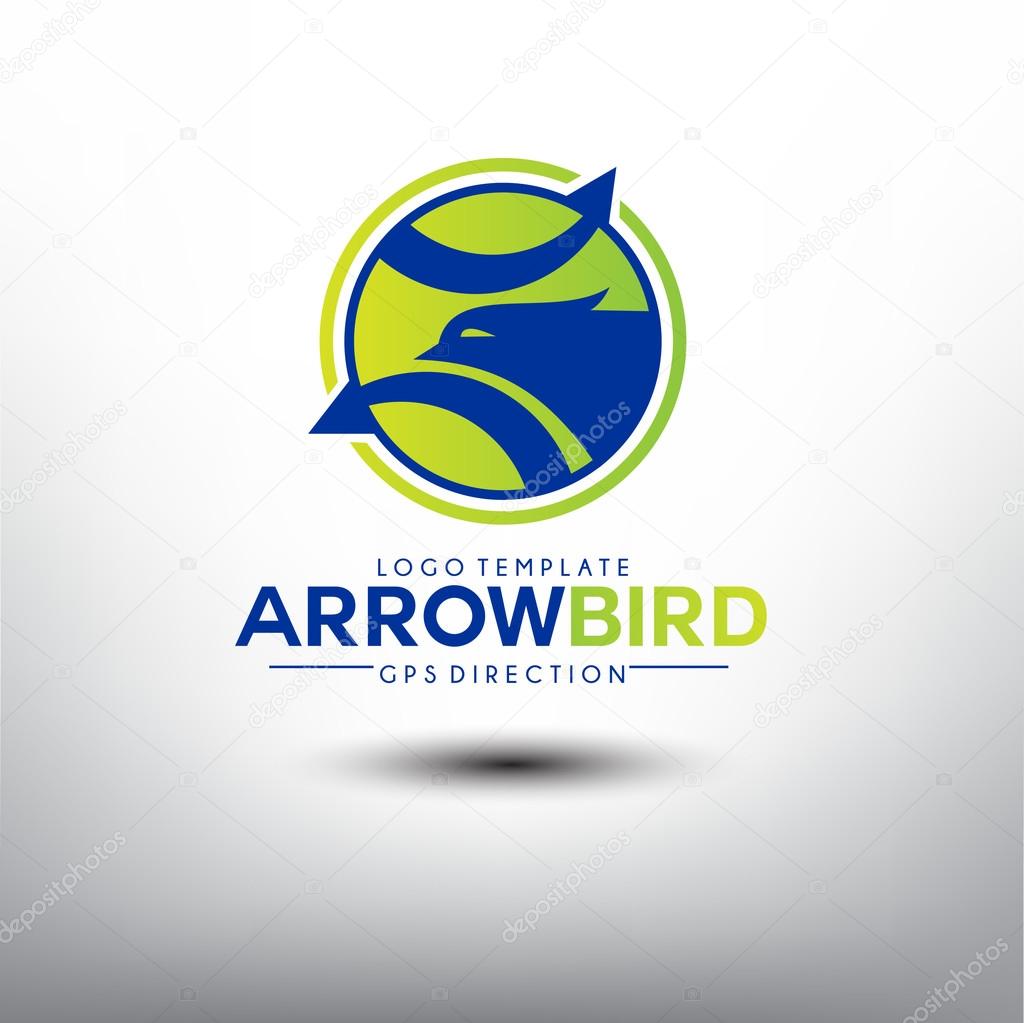 Arrow Bird. Logo template for GPS Industry