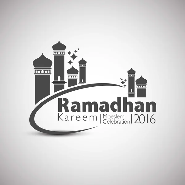 Ramadán Kareem 2016 en concepto de mezquita . — Vector de stock