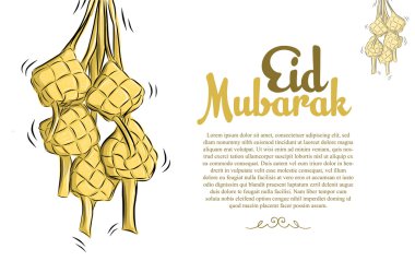 Ketupat gösterim amacıyla EID Mübarek. 