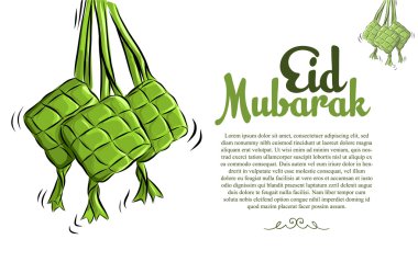 Ketupat gösterim amacıyla EID Mübarek. 