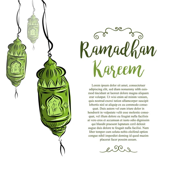 Hand drawn arabic lanterns — Stock Vector