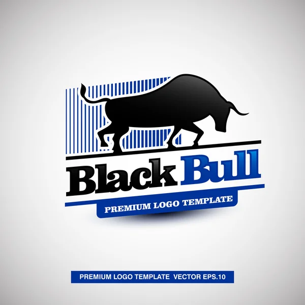 Modèle de logo taureau noir . — Image vectorielle