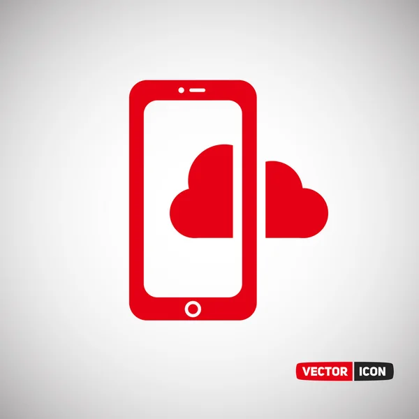 Smartphone avec icône cloud — Image vectorielle