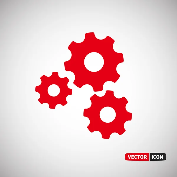 Mecanismo de engranajes rojos — Vector de stock