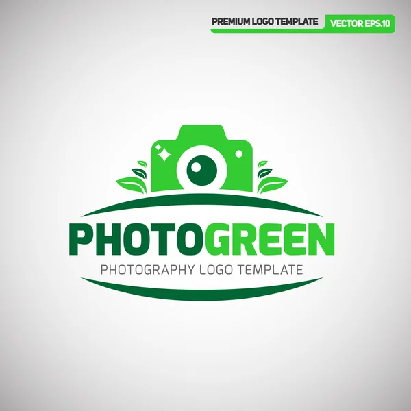 Foto verde logotipo modelo — Vetor de Stock