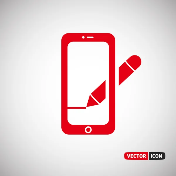 Smartphone avec stylo stylet . — Image vectorielle