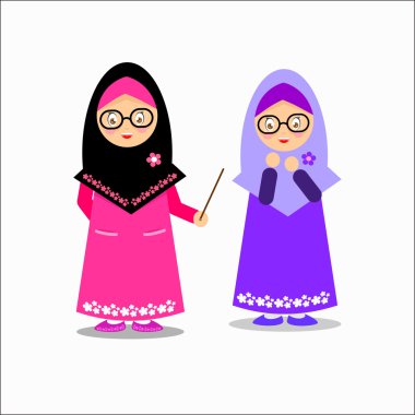 Genç Müslüman kız karakter