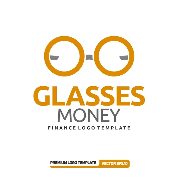 Uang kacamata. Logo keuangan - Stok Vektor