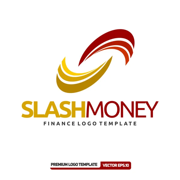 Uang miring. Logo keuangan - Stok Vektor