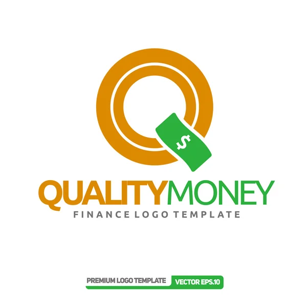 Uang berkualitas. Logo keuangan - Stok Vektor