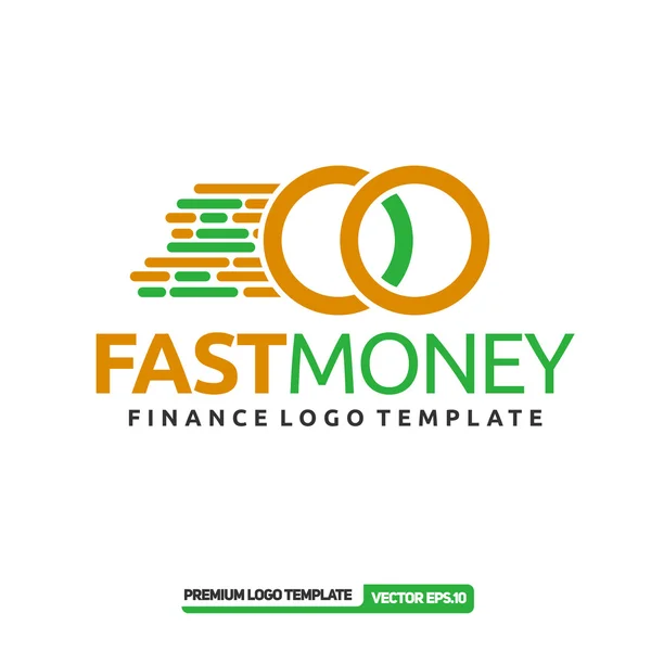 Uang cepat. Logo keuangan - Stok Vektor