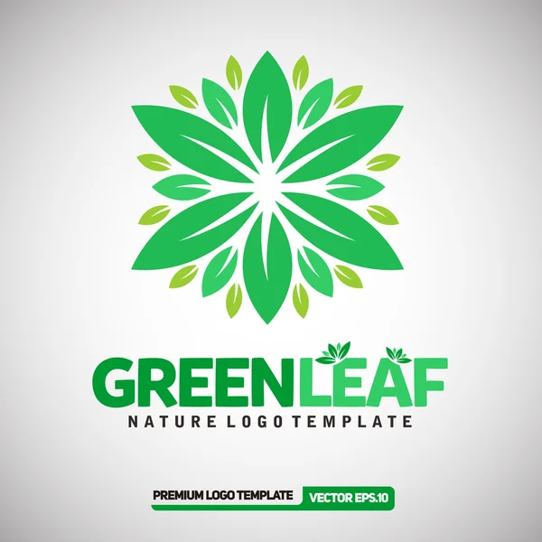 Templat Green Leaf Logo - Stok Vektor
