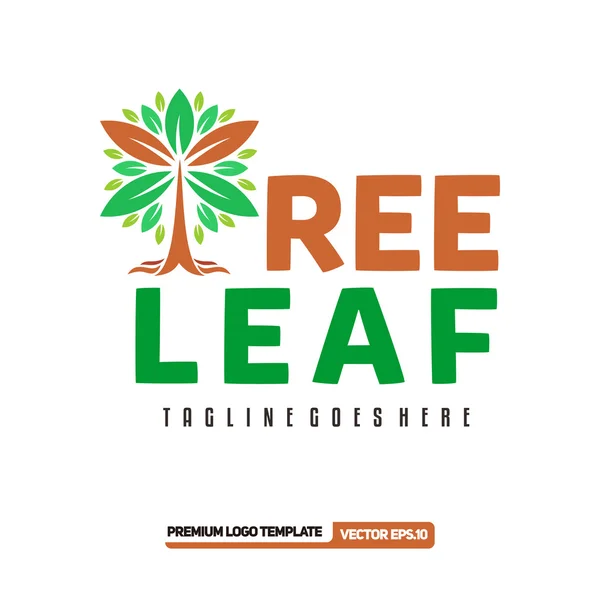 Δέντρο φύλλα πρότυπο λογότυπο — Διανυσματικό Αρχείο