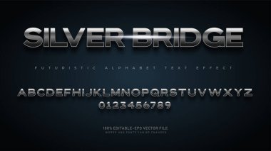 Metin Efektli Modern Gelecekçi Gümüş Köprü yazı tipleri