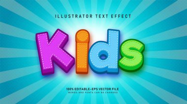 Çocuklar 3D metin biçimi efekti