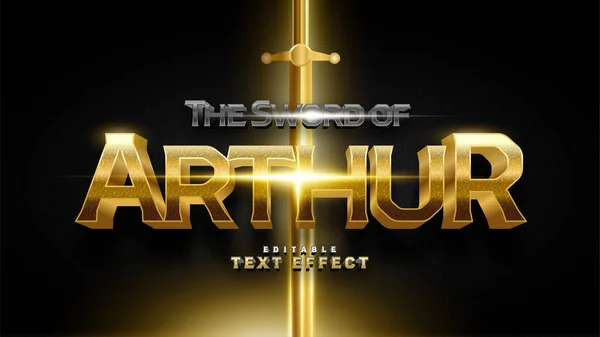 Espada Arthur Texto Efeito — Vetor de Stock