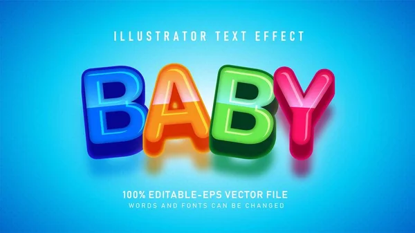 Colorido Bebé Efecto Estilo Texto — Vector de stock