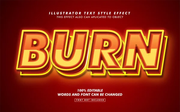 Hot Burn Text Stil Effekt Mockup — Stockvektor