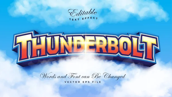 Thunderbolt Text Effect Redigerbar Mockup Text Effect — Stock vektor