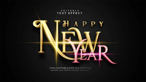 Happy New Year Text Effect - Stok Vektor