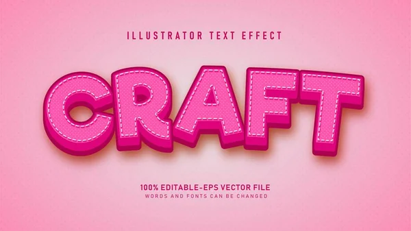 Efek Gaya Teks Pink Craft - Stok Vektor